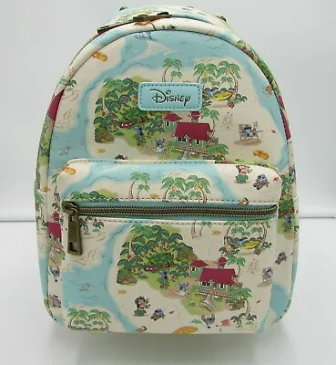 Disney Loungefly Lilo & Stitch Island Map Mini Backpack ACTUAL BAG PRINT NWT • $99.95