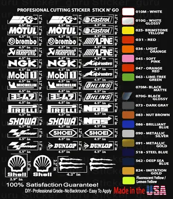 Aftermarket Motorcycle Fairing Vinyl Die-Cut Sponsor Racing Decal Stickers #389 • $39.99