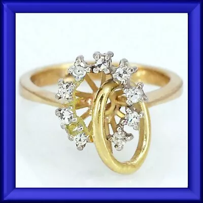 Unique 14k Solid Yellow Gold Ring Brilliant-cut Diamonds Rings M-F • $250