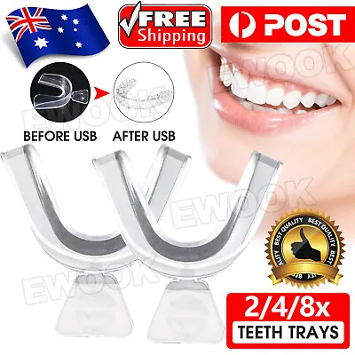 $6.85 • Buy 8x Teeth Whitening Mouth Trays Custom Self Mould Thermo Plastic Clear Guards NEW