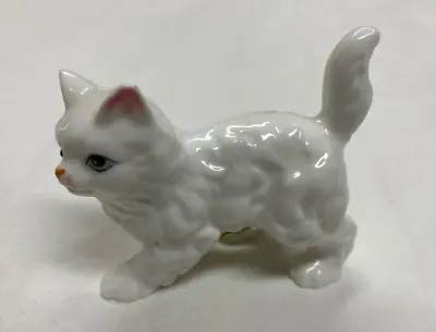 Vintage White Porcelain Cat Figurine By Enesco - 1981 - 2 1/2   • $6.30
