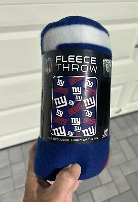 NEW YORK GIANTS FLEECE THROW BLANKET Brand New NEVER OPENED 40 X 50 GREAT DEAL • $15