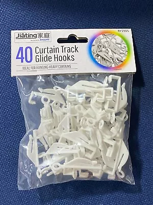 £2.99 • Buy Solo Glide White Drape Curtain Hooks Glider Rail Track Runner Pack Of 40