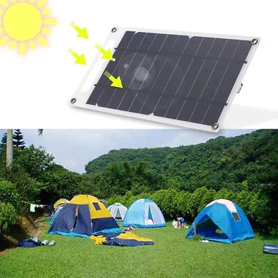 300W Solar Panel Fast-charging USB Emergency Charging Outdoor Battery Charger • £12.99