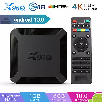 X96Q Android 10.0 TV BOX Quad Core 4K UHD 2.4G WiFi Media Streamer 1+8GB P2K0 • $23.63