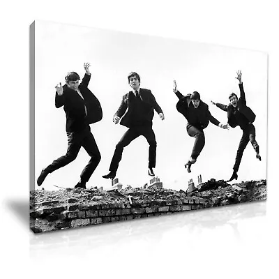 £12.99 • Buy The Beatles Rock Band Jumping Canvas Print Wall Art ~ 5 Size