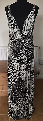New Look Maternity ! Size 16 ! Full Length Long / Maxi Dress ! Black & Ivory ! • £2.99