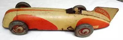 Chad Valley Clockwork Tinplate Toy Racing Car Vintage • £70