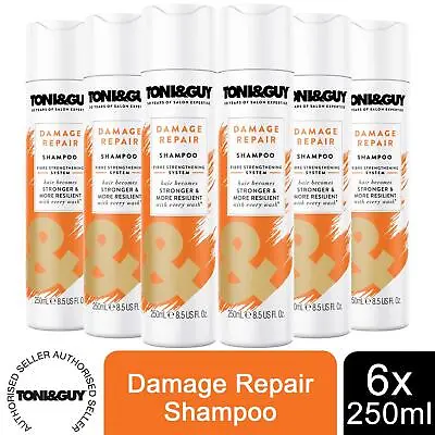 6 Pack Of 250ml Toni & Guy Damage Repair Shampoo For Damaged Hair • £21.99