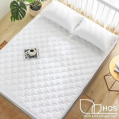 HOS Breathable Waterproof Mattress Pad Protector Quilted Fitted Cover ALL Size • $24.64