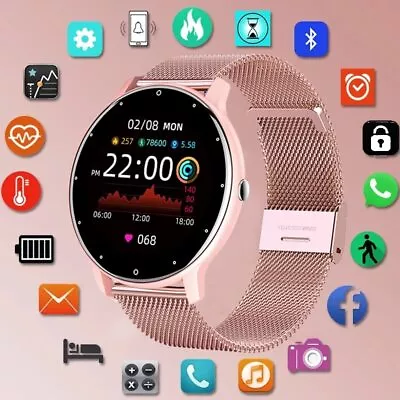 $49.99 • Buy LIGE Smart Watch Ladies Full Touch Screen Sports Fitness Watch For Android