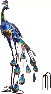 Peacock Statue Garden Decor Metal Peacock Yard Art Lawn Decoration Outdoor Sc... • $56.10