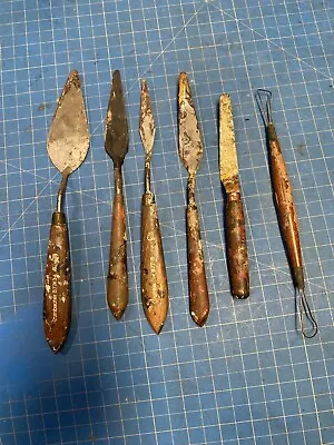 Lot 5 Vintage Grumbacher Wood Handle Carving Painting Sculpting Tools Used • $35