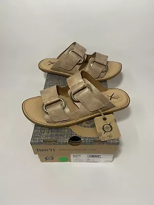 Born Womens Marston  Open Toe Leather Sz 8 Sandals Natural BR0034202 • $45