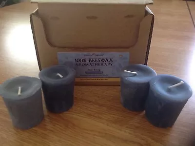 100% Beeswax Candle Votives Well Being Essential Oils 4 Votives  • $14