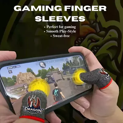 1pc Silvery Fiber Gaming Finger Sleeves Esports PUBG Games ( Orange Or Black) • $4.30