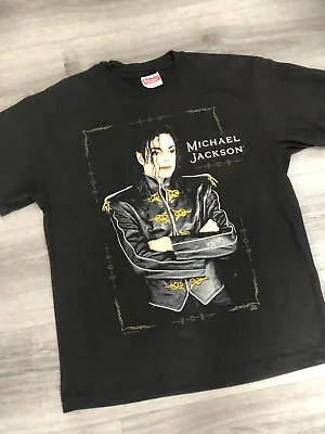 Vintage Michael Jackson 'Dangerous' 1992 Tour T Shirt - Size L [p2p 20 ] • £100