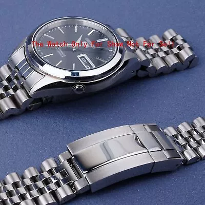 18mm Jubilee WatchBand Bracelet With Oyster Deployment Clasp For Seiko 5 SNKL23 • $27.24