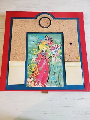 Vintage 1970s Message Board Cork Board Decorative Floral 14 X 14  • $15