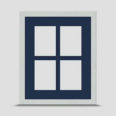 WHITE 10x8 PHOTO FRAME Incl DARK BLUE  Mount For Four 3.5x2.5 ACEO ART PRINTS • £18.45