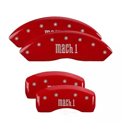 MGP 4 Caliper Covers Engraved Front & Rear Mach 1 Red Finish Silver Ch - Mgp1001 • $307.50