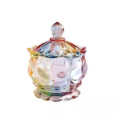 $16.39 • Buy SOCOSY Royal Embossed Clear Glass Apothecary Jar With Lids , Candy Jar