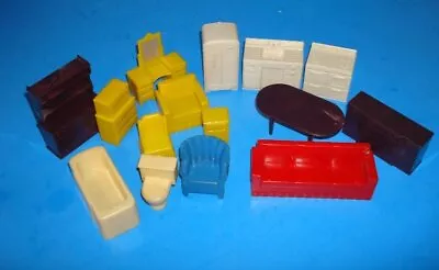 Vtg Marx Dollhouse Hard Plastic Furniture Lot For Tin Dollhouses 1/2 Scale • $13