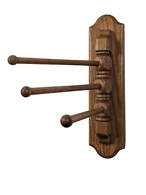 Wooden Drying Rack Swivel 3 Arm Wall Mounted Towel Holder Drying Rack Farmhouse • $49.99