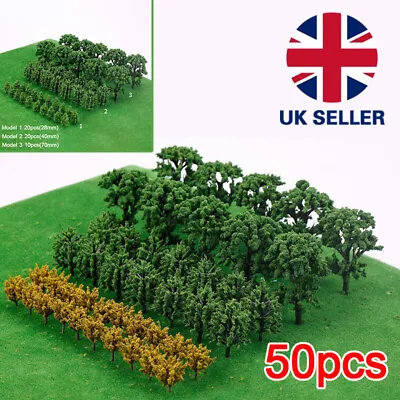 50X Trees Model Train Railroad Wargame Diorama Scenery Landscape Scale DIY NEW • £7.99