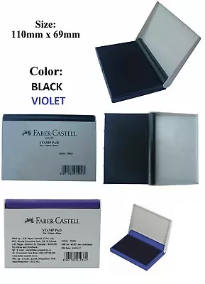 Faber Castell Stamps Ink Pad For Paper Wood Fabric Black Stamp Pad 110x70mm • £2.75