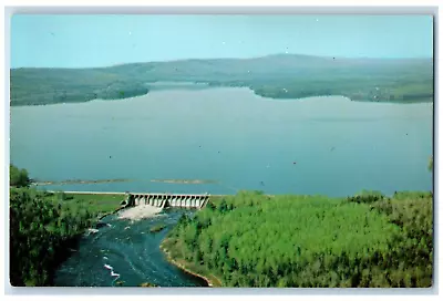 C1960's Aerial View Of Brassua Dam Moose River Jackman ME Vintage Postcard • $14.98