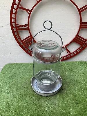 Vintage Galvanised & Glass Water Feeder GT98 • £28