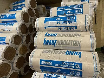 £25 • Buy 100mm Knauf Loft Roll 44 Glass Mineral Wool Insulation - 1140mmx12.8m (13.89m²)