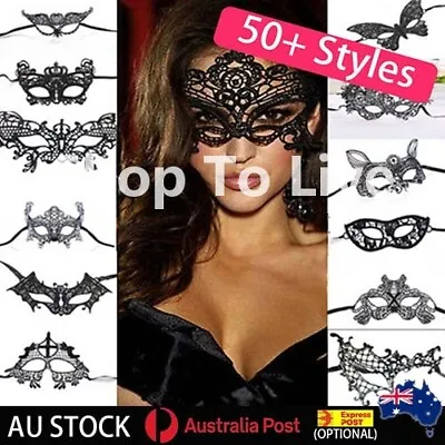 Black Sexy Lace Eye Mask Costume Masquerade Party Fancy Dress Ball Ladies Face • $4.19