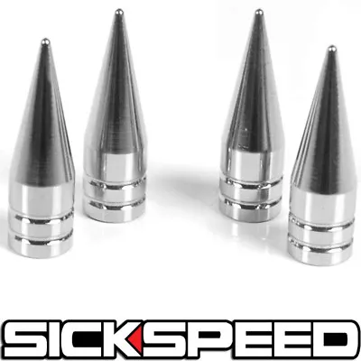 4 Chrome Long Spiked Valve Stem Caps Metal Thread Kit/set For Rim Wheel Tires P1 • $11.88