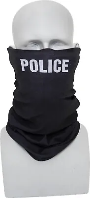 Black Police Multi-Use Tactical Neck Gaiter Face Mask Balaclava Cycling Running • $9.99