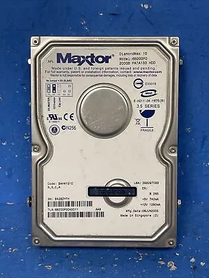 Maxtor Diamondmax 10 6b200p0 3.5  Hdd 200gb Pata133 Hdd • $49.99