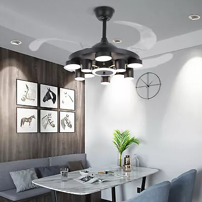 42  LED Modern Chandelier Dimmable Invisible Ceiling Fan Light Remote Control  • $159