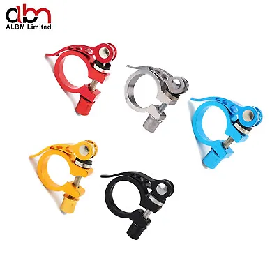 UK Bike Bicycle BMX MTB Quick Release Seat Post Anodised Alloy Clamp 28mm-34mm • £4.29