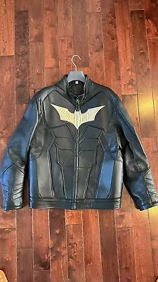 $155 • Buy Batman Begins Leather Jacket Golden Logo Custom Made One Of A Kind Rare Pre-Owne