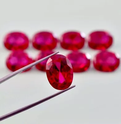 AAA+ Natural Mozambique Red Ruby Oval Shape Loose Gemstone 50 Pcs Lot • $26.39