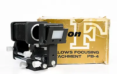 $510 • Buy Nikon Bellows PB-4(Bellows)+PS-5 Slide Copier Attachment Full Set