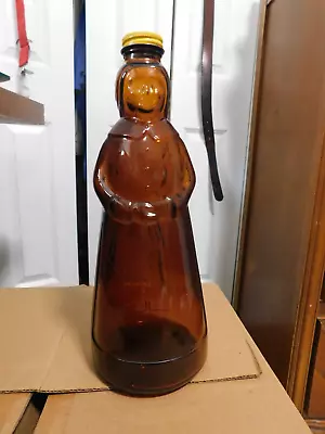 Vintage Mrs. Butterworth’s Glass Syrup Bottle 24 Oz 11  Tall W Metal Cap • $9.95