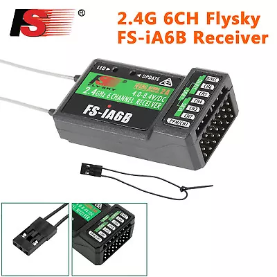 Flysky FS-iA6B 2.4G 6CH Receiver IBus PPM Compatible I4 I6 I10 Transmitter B9Y0 • $16.26