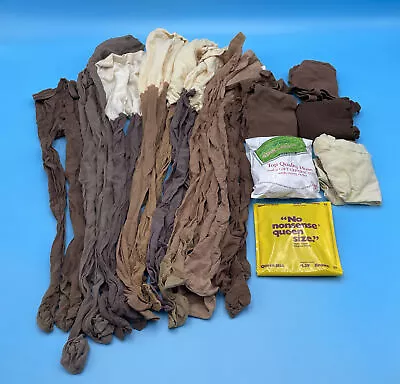 Vintage Mixed Lot Of Nylons Pantyhose Preowned Crafts Brown Costumes Read Desc • $29.99