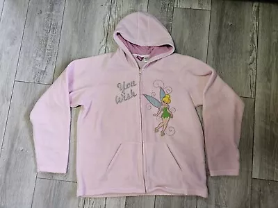 Disney TinkerBell Fleece Jacket Women’s Full Zip Hooded Pink Embroidered X-Large • $15