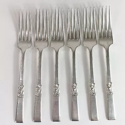 Vintage Oneida Community Morning Star 40’s Silverplate Flatware 6 Dinner Forks • $29.99