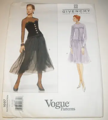 VOGUE PARIS ORIGINAL GIVENCHY 1697 Sewing Pattern Dress Sz 8-10-12 Uncut • $39.99