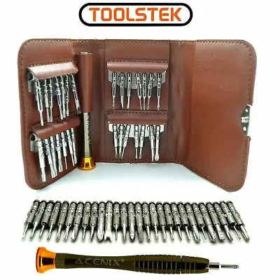 29 In 1 Brown Wallet Screwdriver Kit Repair Set For IPhone Samsung Nokia Macbook • £5.95