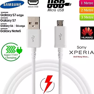 1M 2M 3M Micro USB Charging Cable For Android Samsung Galaxy Edge HTC NOKIA SONY • £1.85